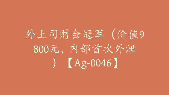 外土司财会冠军（价值9800元，内部首次外泄）【Ag-0046】