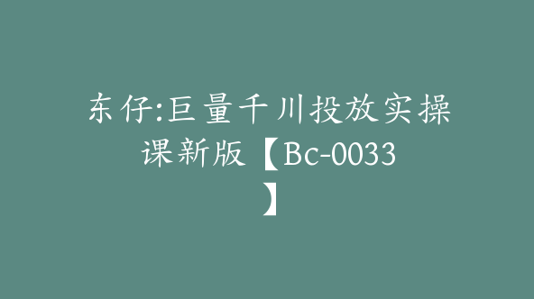 东仔:巨量千川投放实操课新版【Bc-0033】