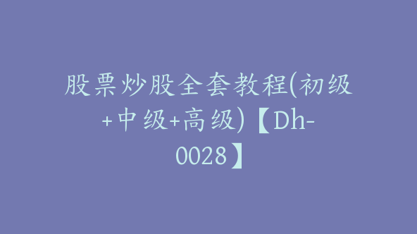 股票炒股全套教程(初级+中级+高级)【Dh-0028】