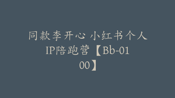 同款李开心 小红书个人IP陪跑营【Bb-0100】